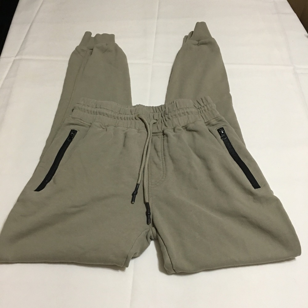 American Tall Jogger Pants Mens Small Olive Green Zipper Pockets Drawstring